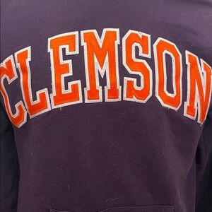 Clemson Champion Purple Hoodie with Embroidered letters. Size Medium
